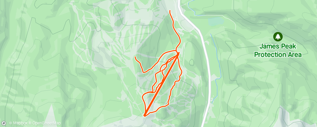 Map of the activity, Warm pow day w/ BT