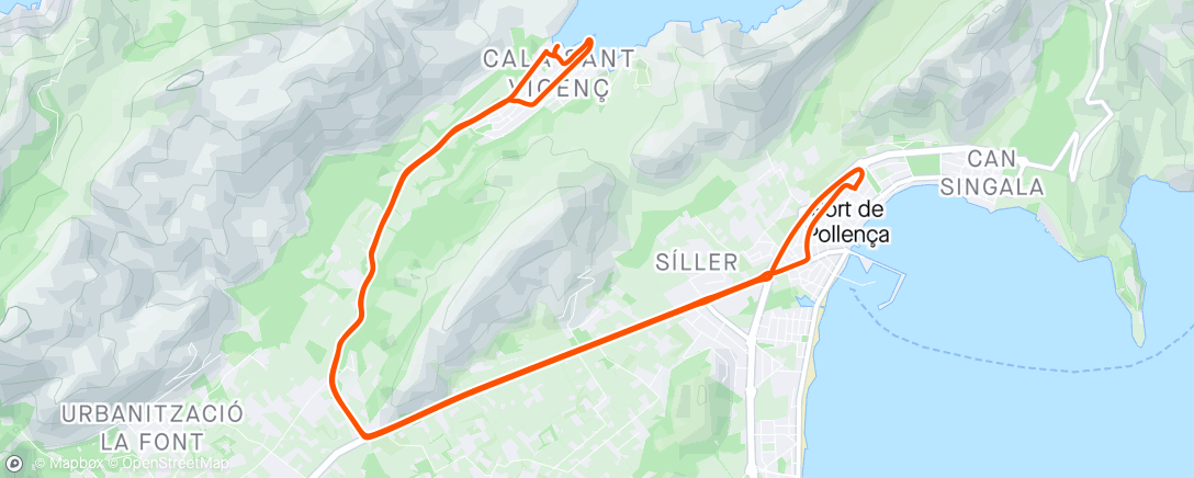 Map of the activity, Majorca #10 - solo ride to Cala Sant Vicenç to finish it off😁