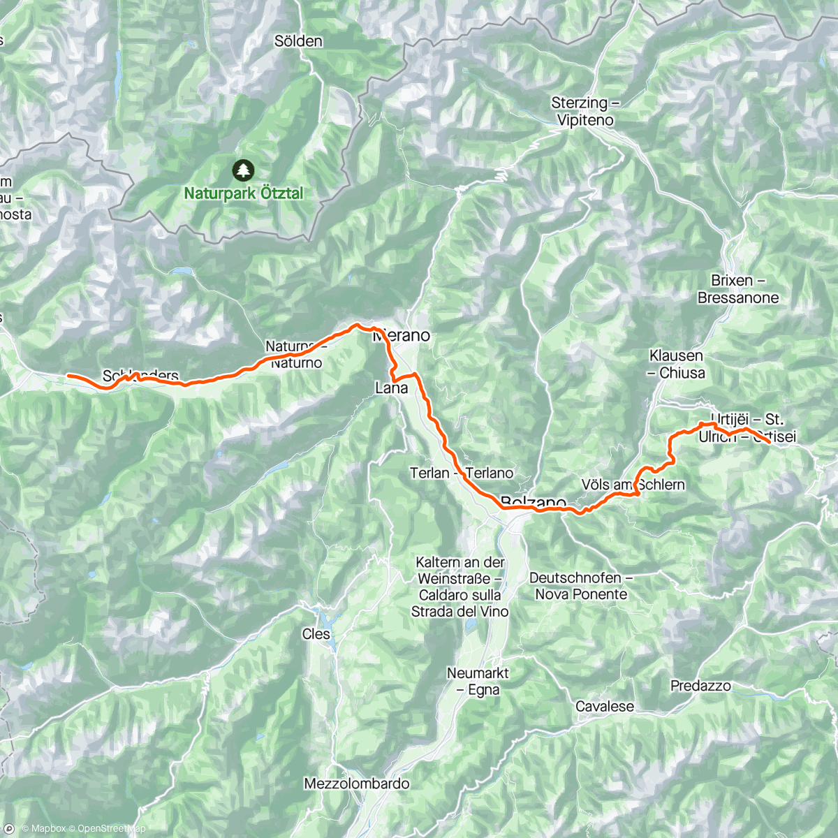 Map of the activity, 16 tappa Giro 🇮🇹🥶