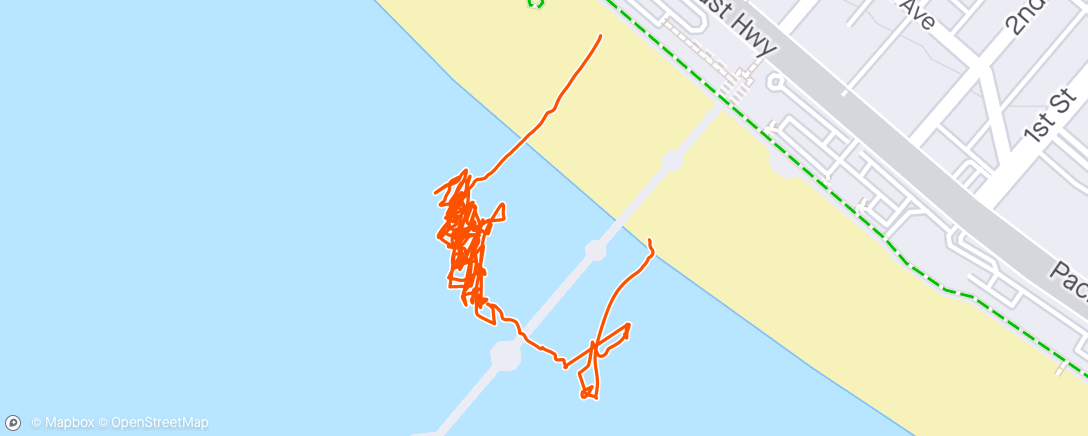 Mapa de la actividad, Afternoon Surfing honey to Beach Pier