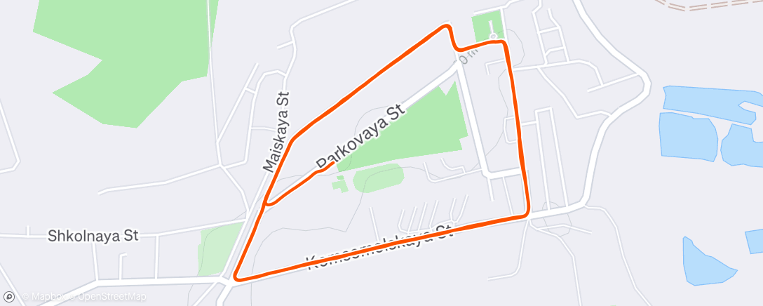 Map of the activity, Afternoon Run