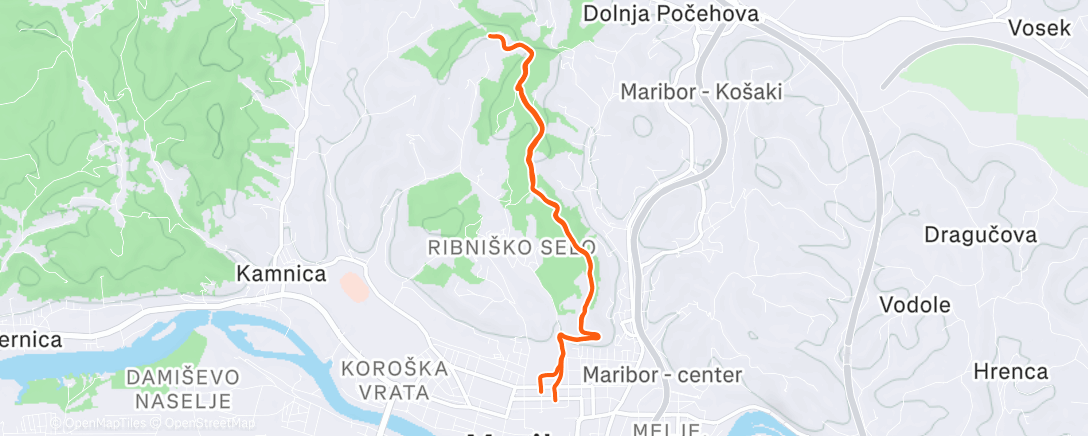 Map of the activity, Lunch Trail Run