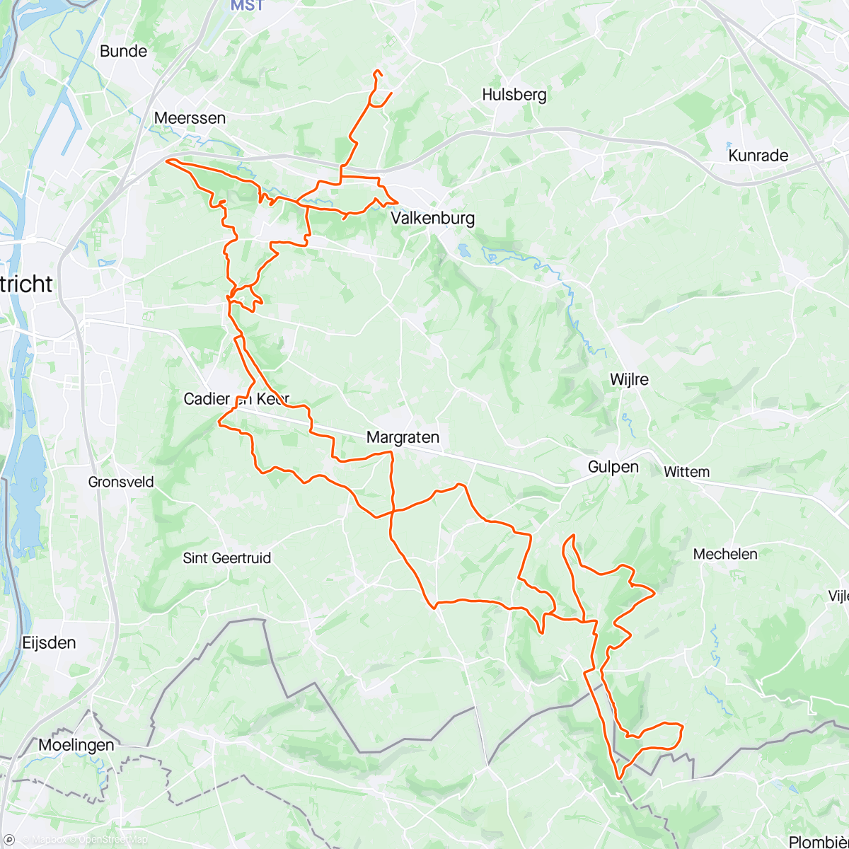 Map of the activity, MTB route on gravel bike