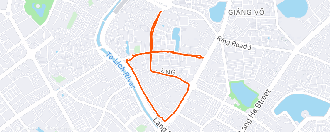 Map of the activity, Night Run