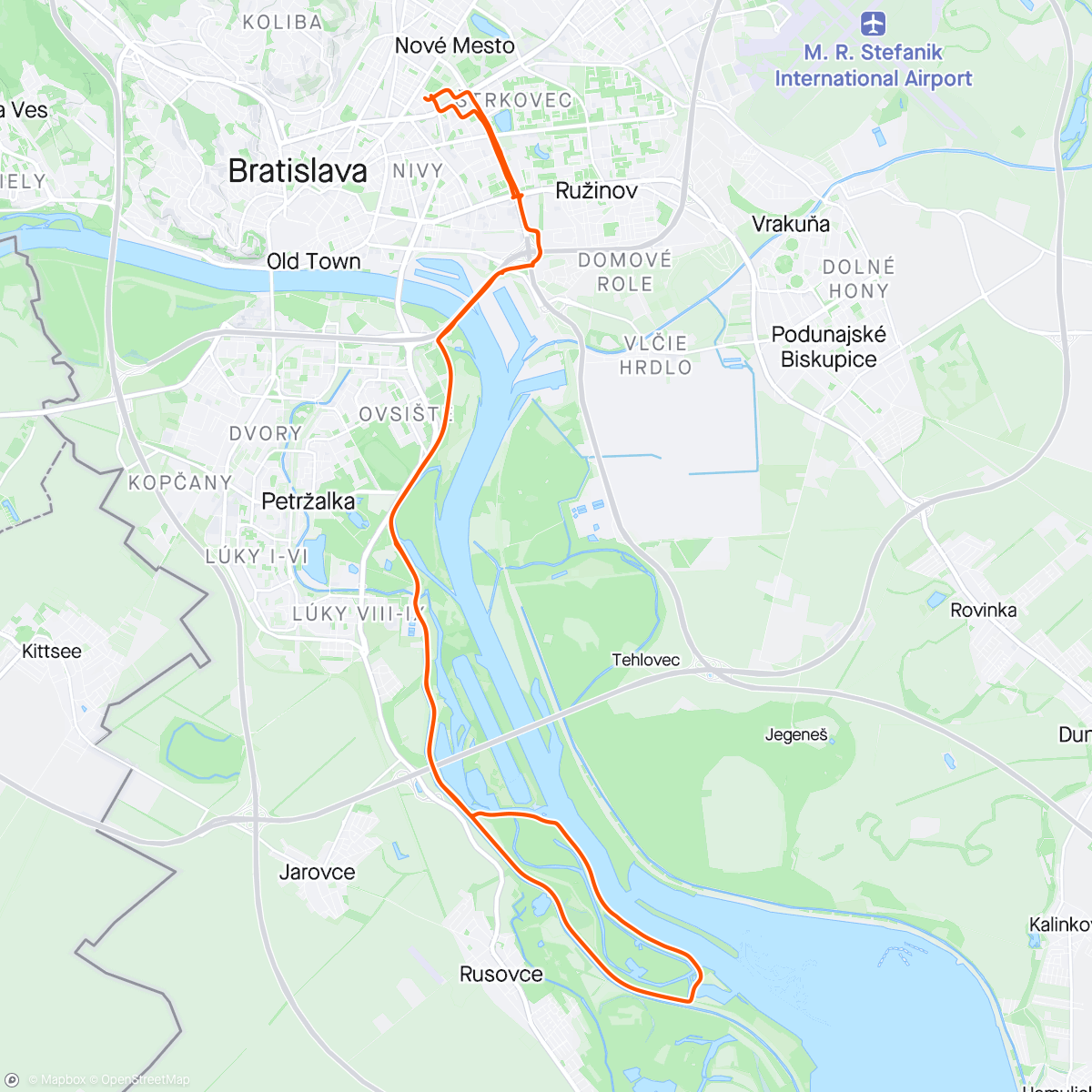Map of the activity, Evening Ride s Mikim