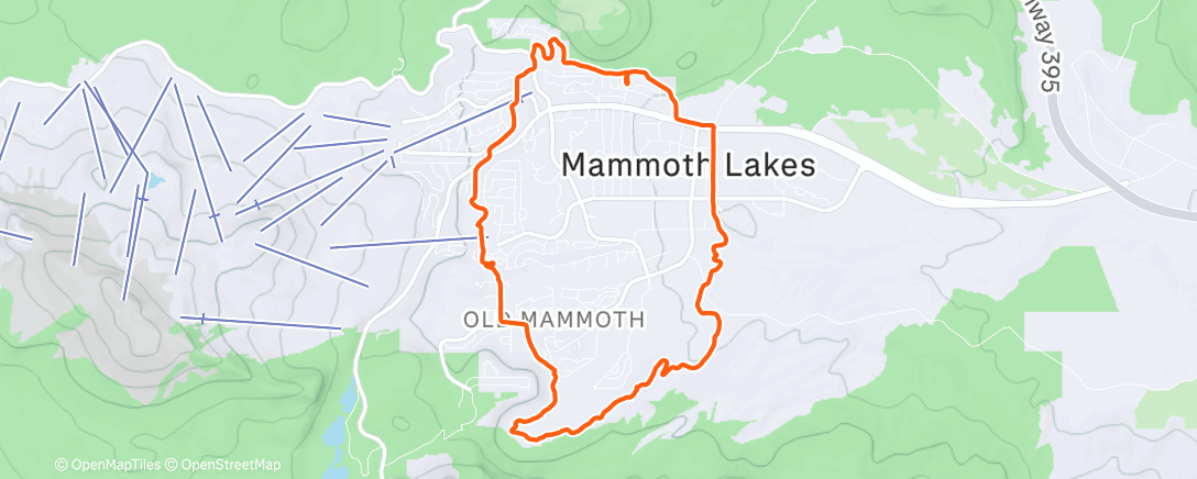 Map of the activity, heater on, windows down