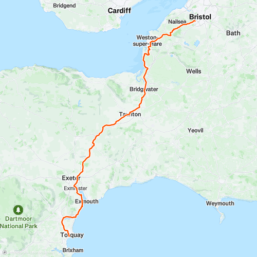 Bristol to Torquay | 170.9 km Road Cycling Route on Strava