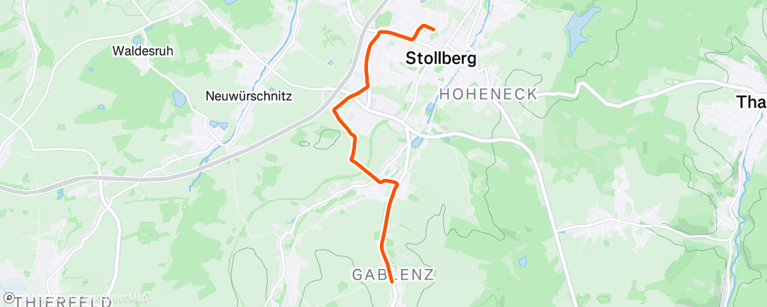 Map of the activity, Auslaufen