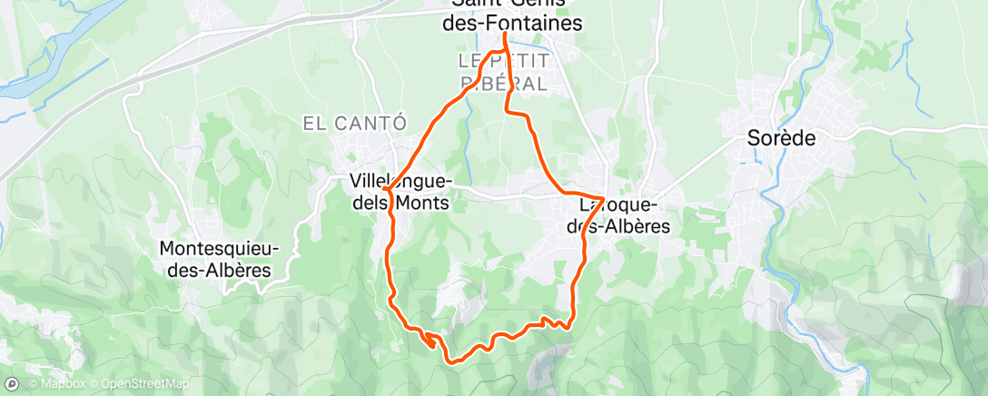 Mapa da atividade, Trail dans l'après-midi