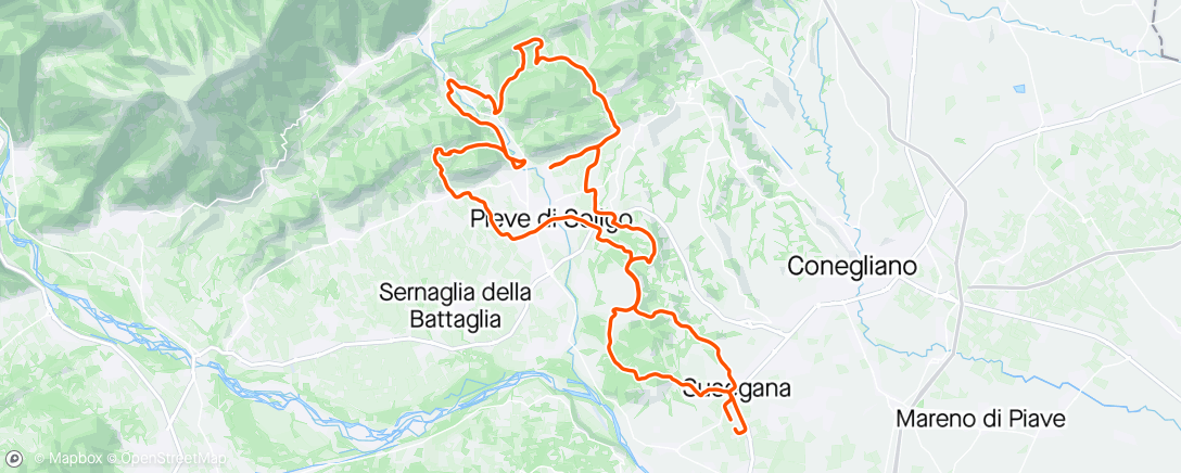 Mapa de la actividad (Prosecco Hills Eroica 2024 Short)