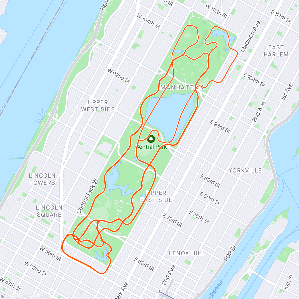 Map of the activity, Zwift - Z2 Cadence Changes in New York