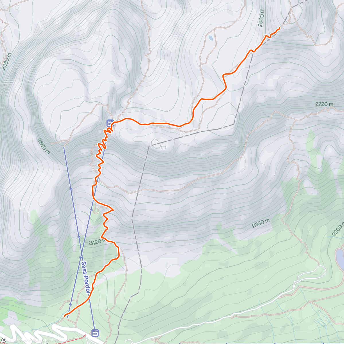 Mapa de la actividad (Passo Pordoi - Capanna Fassa per la nanna 👌🔝🤩)