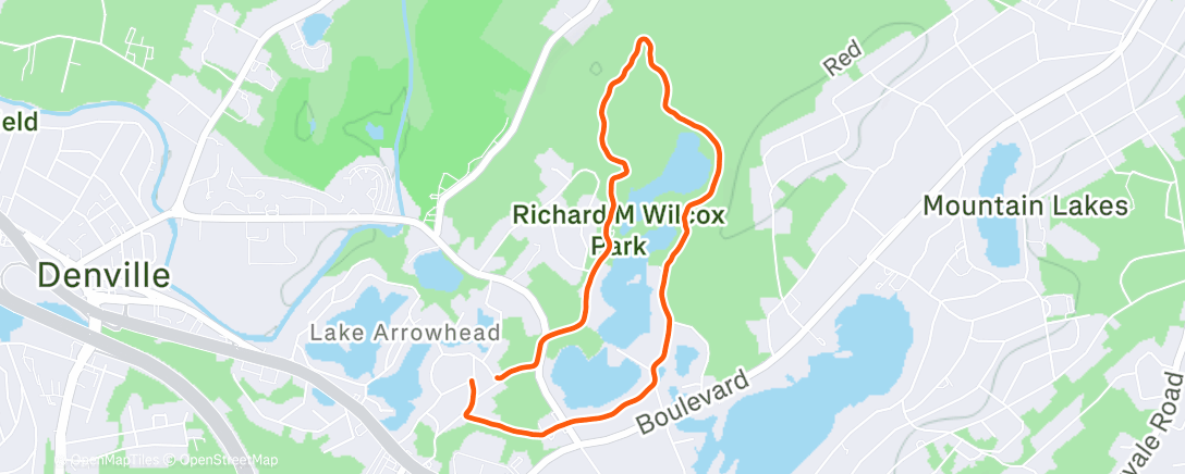 Map of the activity, Lunch Trail Run