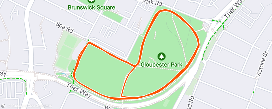 Map of the activity, Gloucester City parkrun #230
