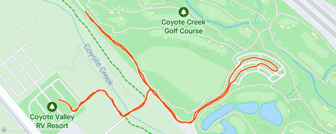 Mapa da atividade, Walk around the edge of the golf course