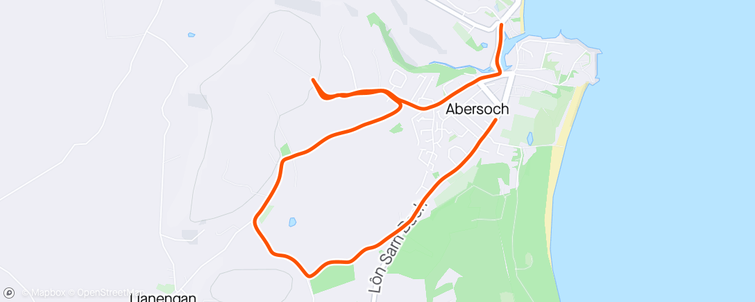Map of the activity, Abersoch run 🏃🏻‍♀️