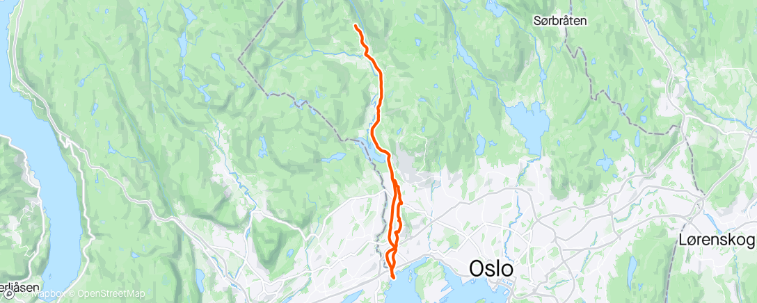 Map of the activity, Sørkedalen Retur