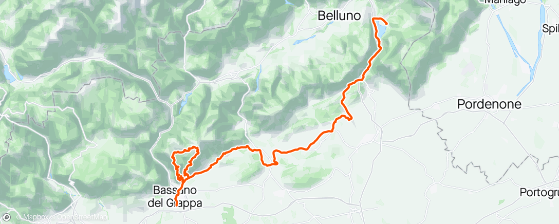 Map of the activity, Giro Italia stage 20