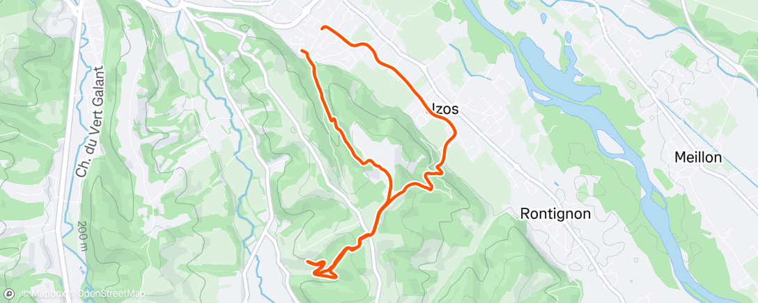 Map of the activity, Trail en soirée