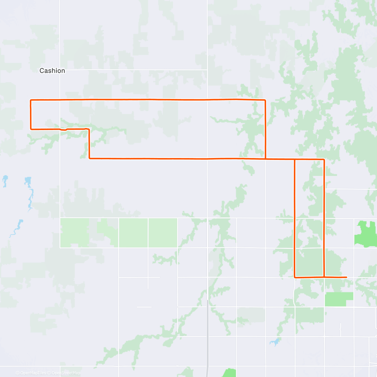 Map of the activity, Lunch Ride