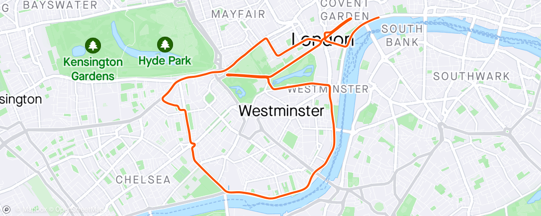Map of the activity, Zwift - Group Ride: Flanders Thursday Blues Ride (D) on Greater London Flat in London