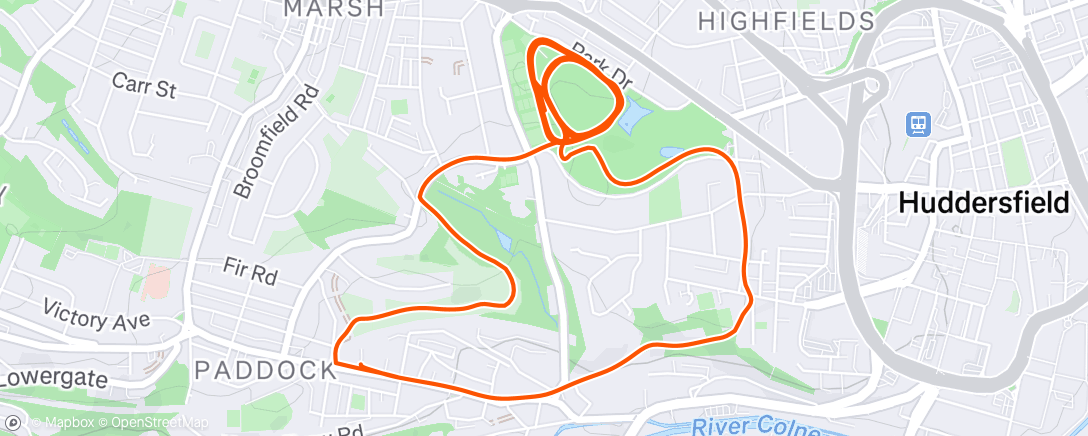 Map of the activity, 20mins of over under threshold