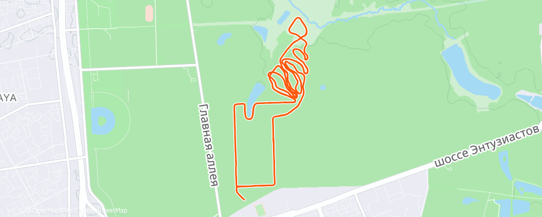 Map of the activity, Северный лыжный заезд (день)