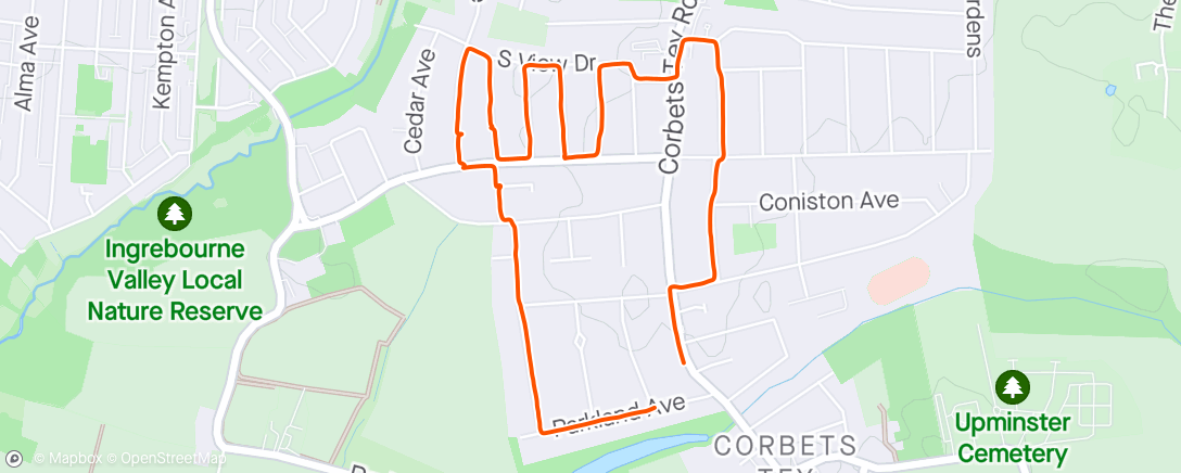 Map of the activity, Afternoon Ride with the kids
