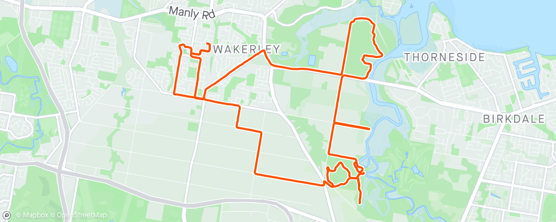 Map of the activity, Long slow run - mildly enjoyable