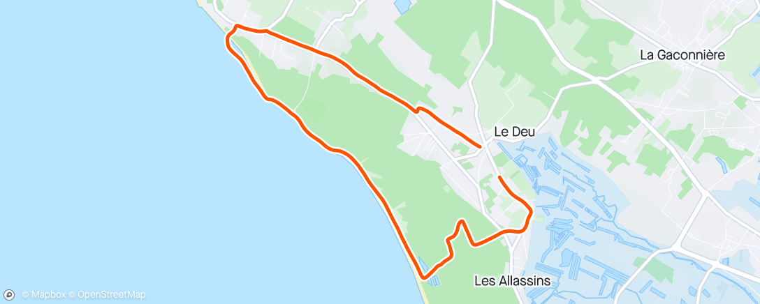 Карта физической активности (Trail le matin sur l’île avec les Baluzos)