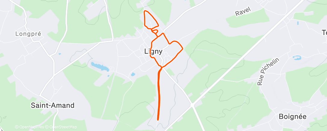 Map of the activity, Course à pied dans l'après-midi