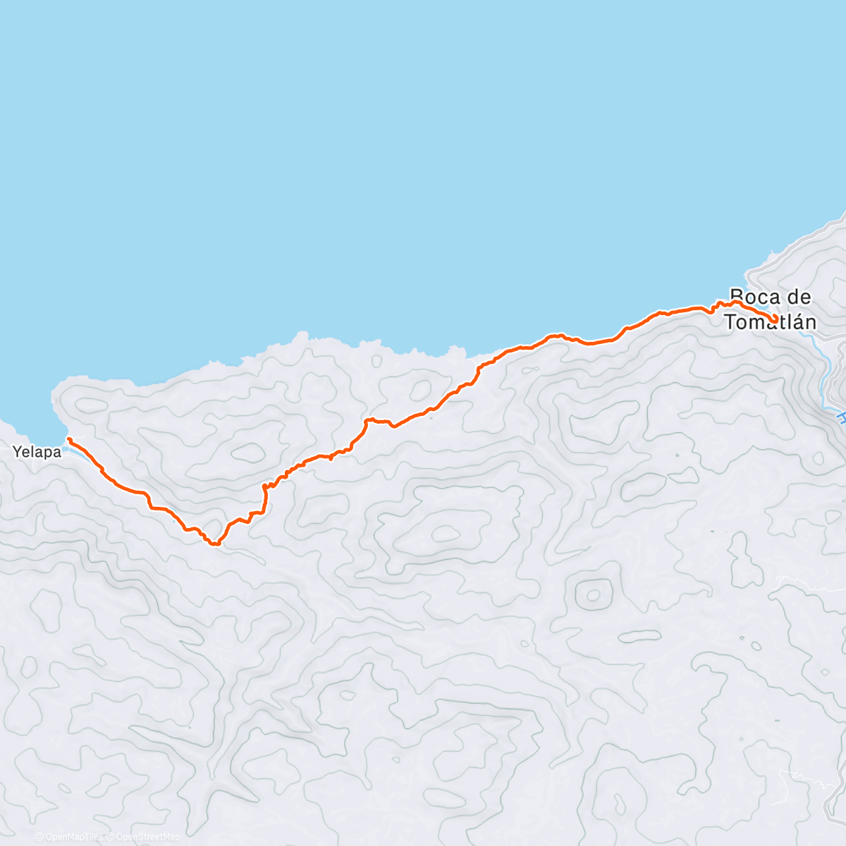 Map of the activity, Boca —> Yelapa