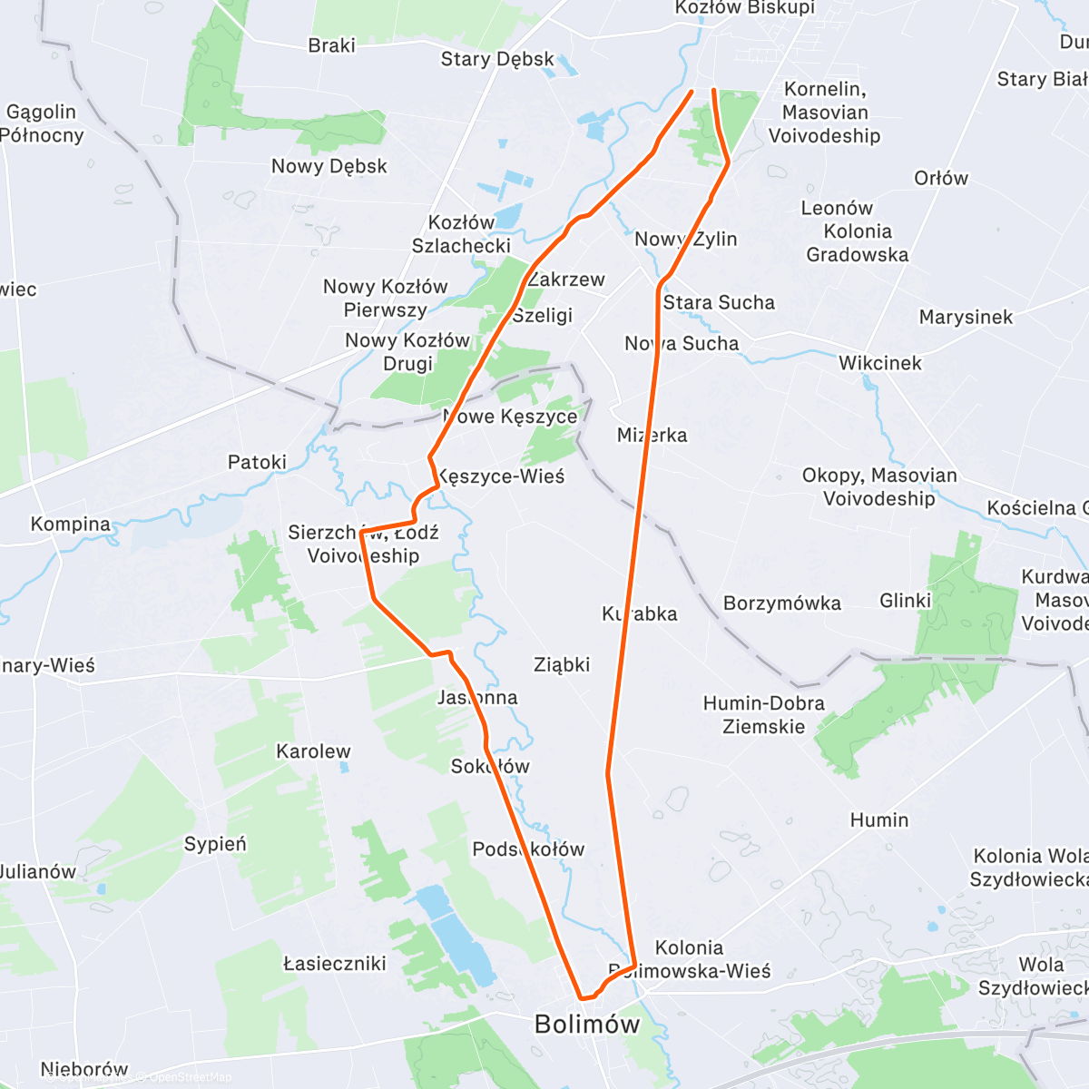 Map of the activity, Afternoon Ride