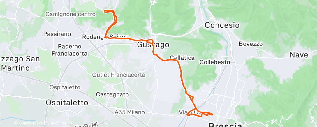 Карта физической активности (Gravel Gandovere & infangata Seriola Molinara)