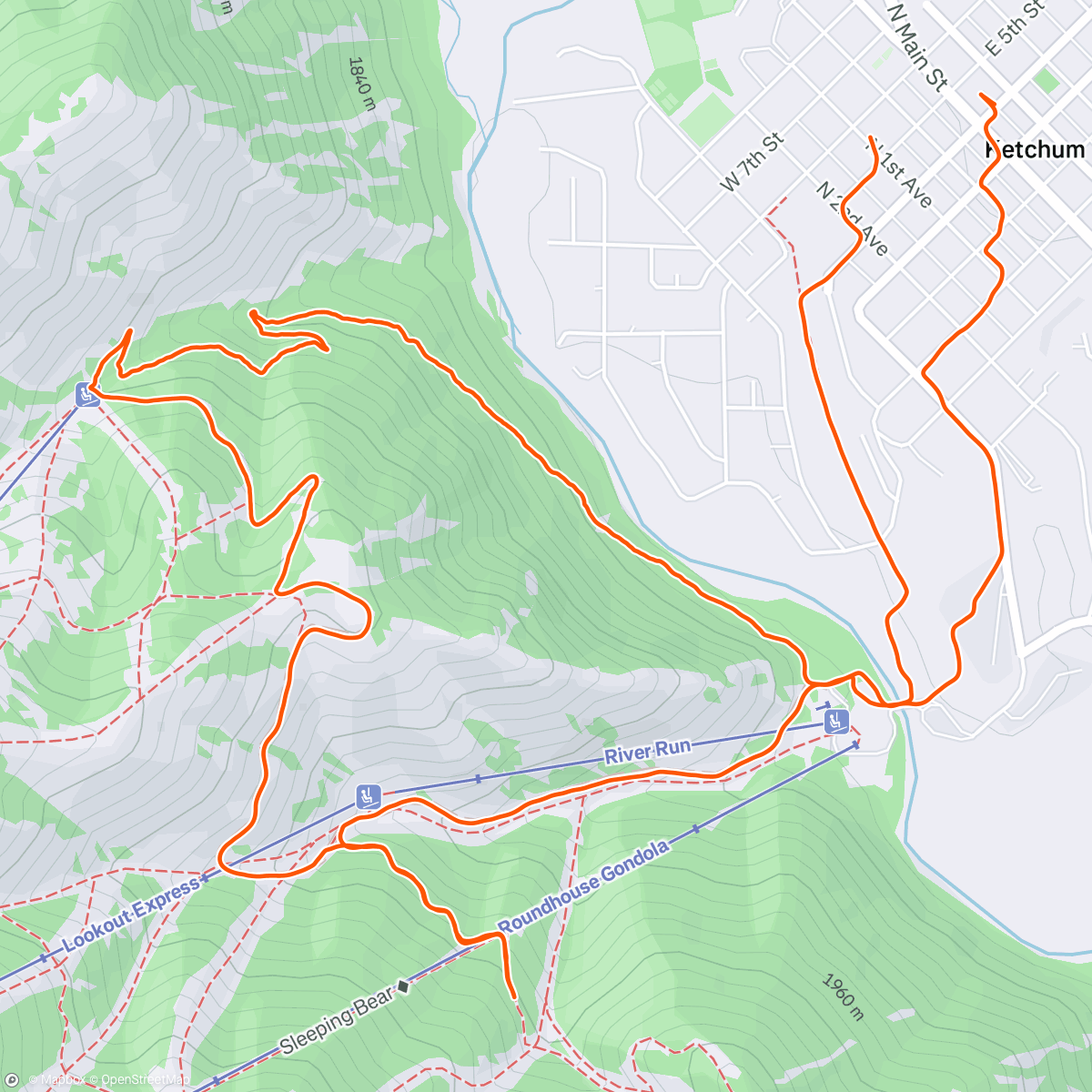 Map of the activity, Everyone’s Everesting and I’m still sick and nerve flossing
