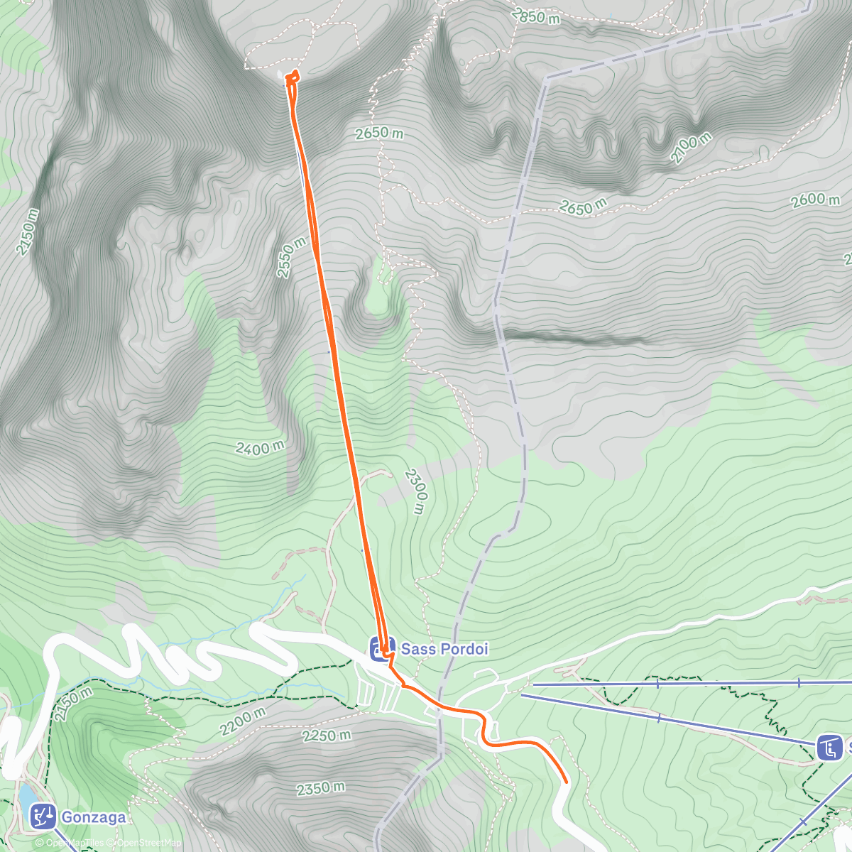 Map of the activity, Sasso Pordoi