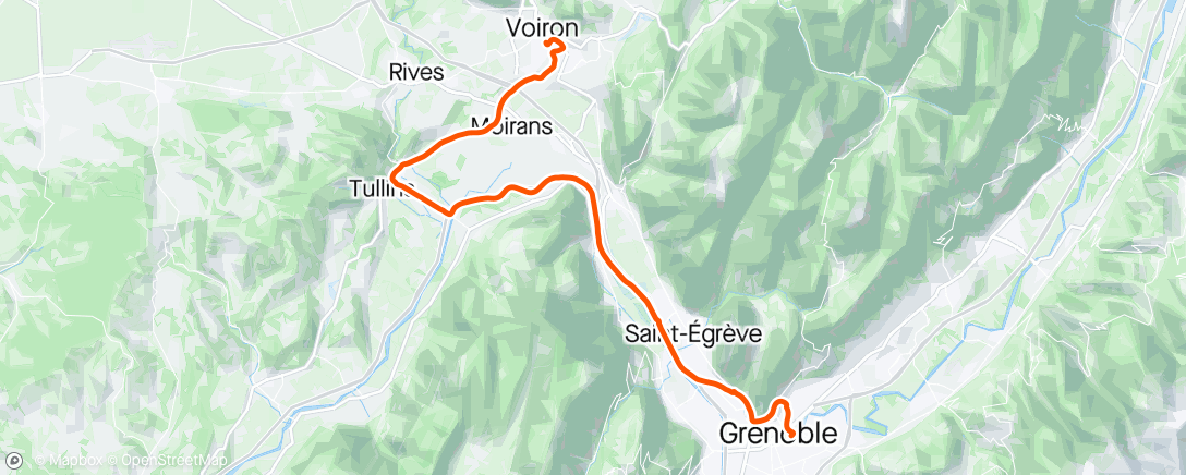 Map of the activity, Aller voir la course à Voiron
