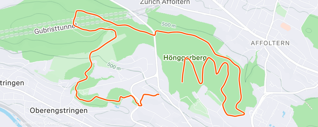 Map of the activity, Traillauf am Nachmittag