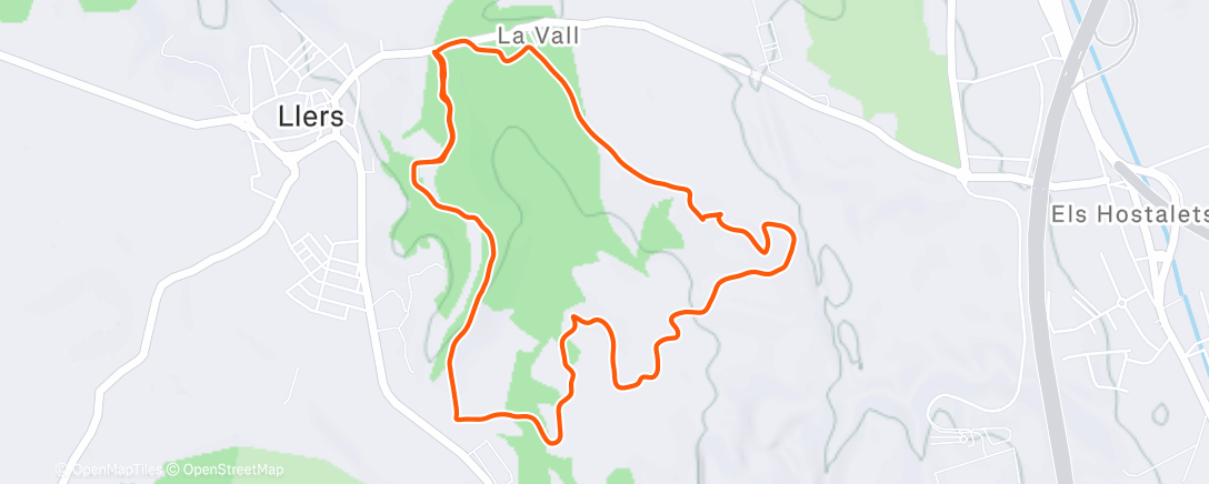 Карта физической активности (Repte de la Vall de Llers)