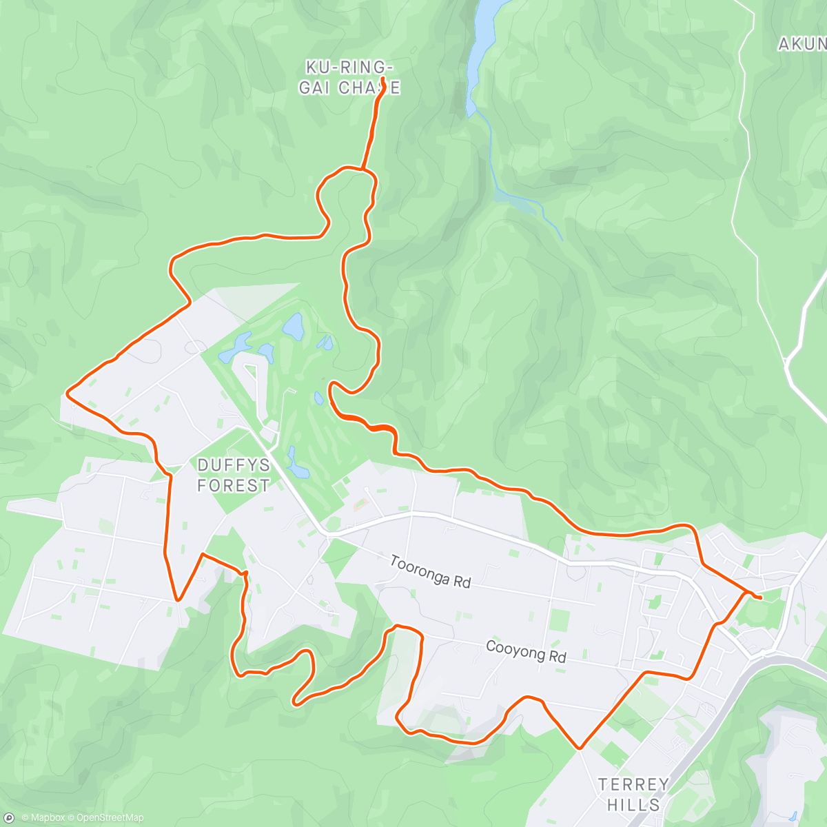 Map of the activity, Duffy's loop, rained on