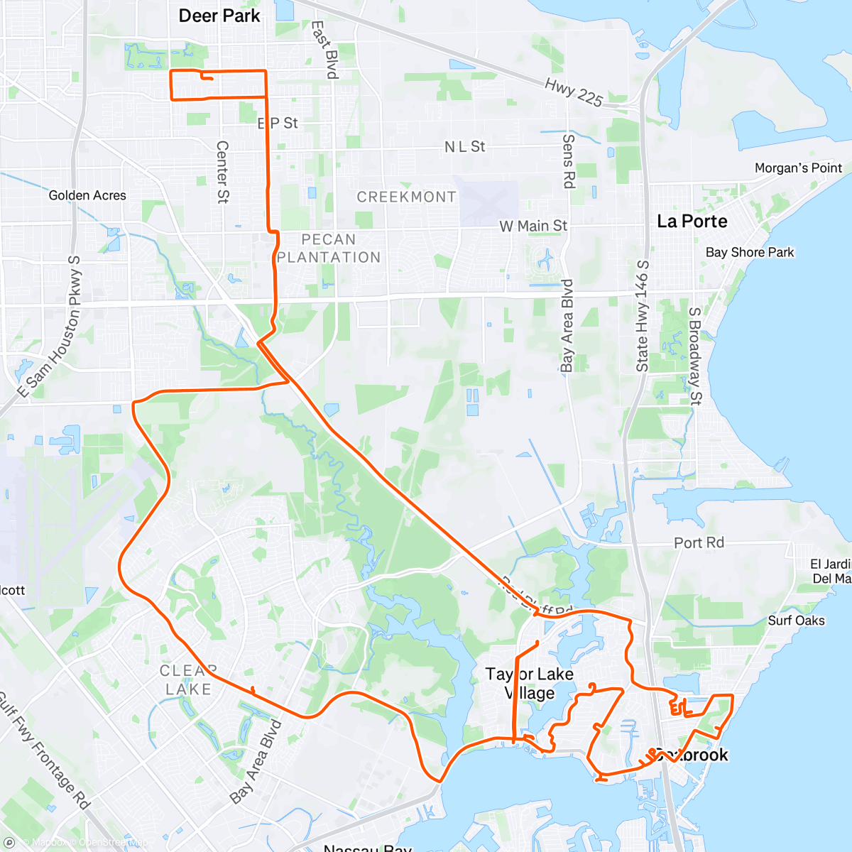Map of the activity, Lunch Ride