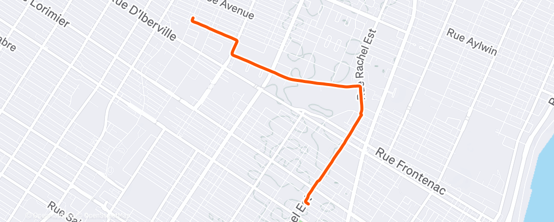 Map of the activity, Sortie vélo en soirée