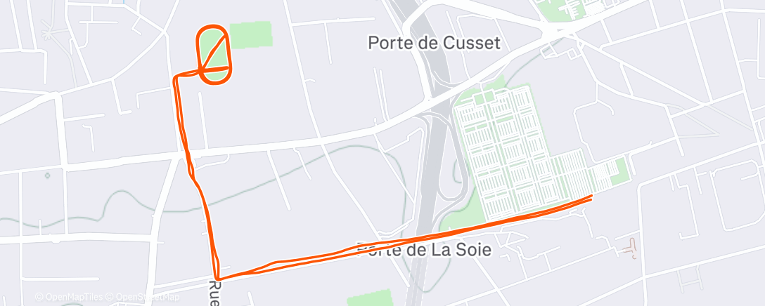 Map of the activity, 2x(1200m/800m/400m/200m)