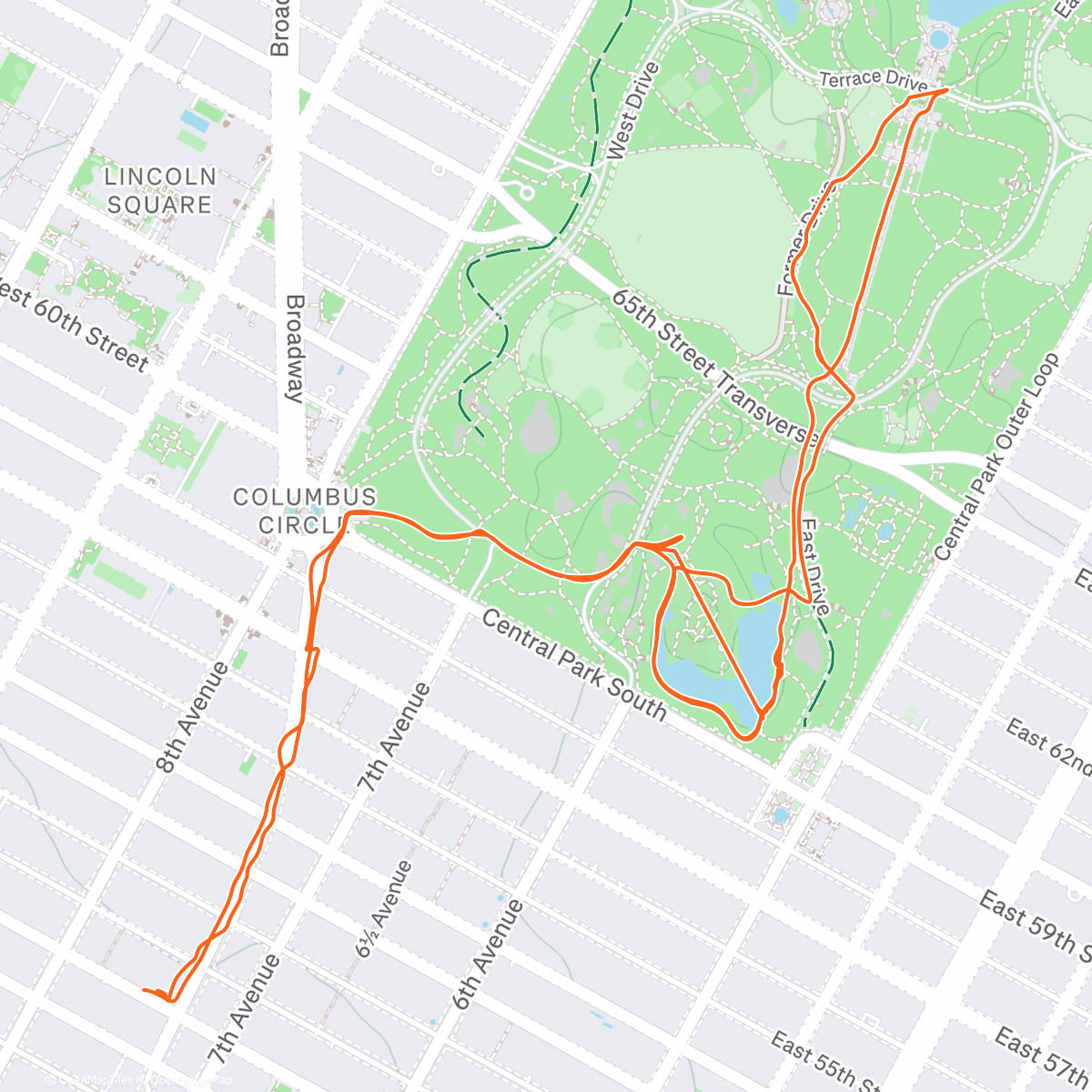 Map of the activity, FUN RUN in CENTRAL PARK in the SNOW ❄️🥹❤️