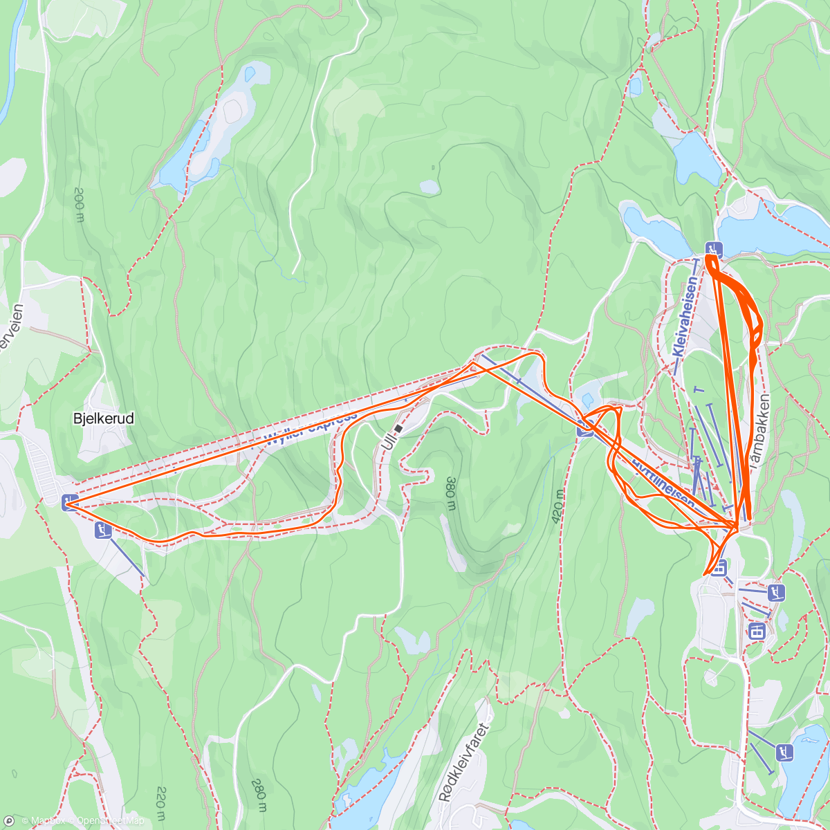 Map of the activity, Partylaps med Olav