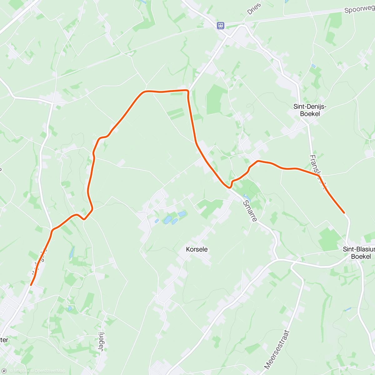 Mapa de la actividad, ROUVY - Kerkgate to Michelbeke | Belgium