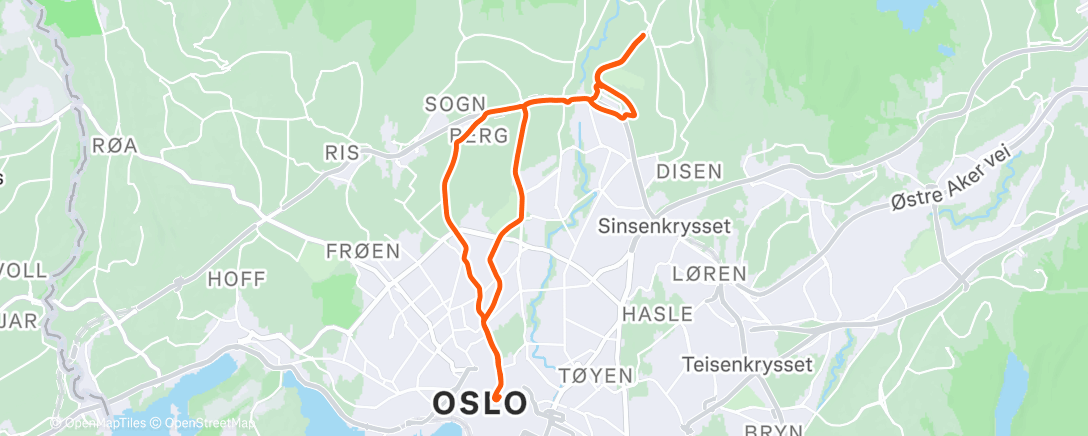 Map of the activity, Kjelsås - Oslo