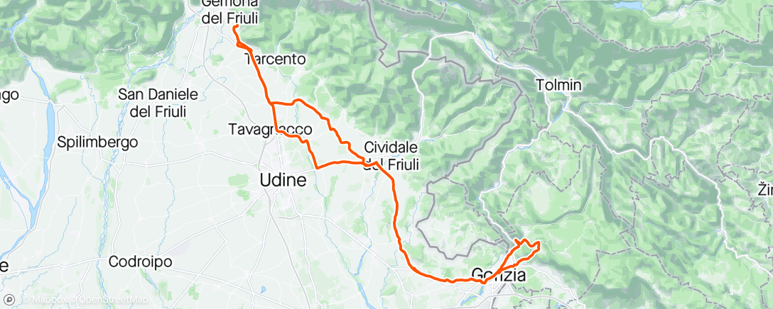 Map of the activity, Toccata e fuga in Slovenia. Mini Reco and back!