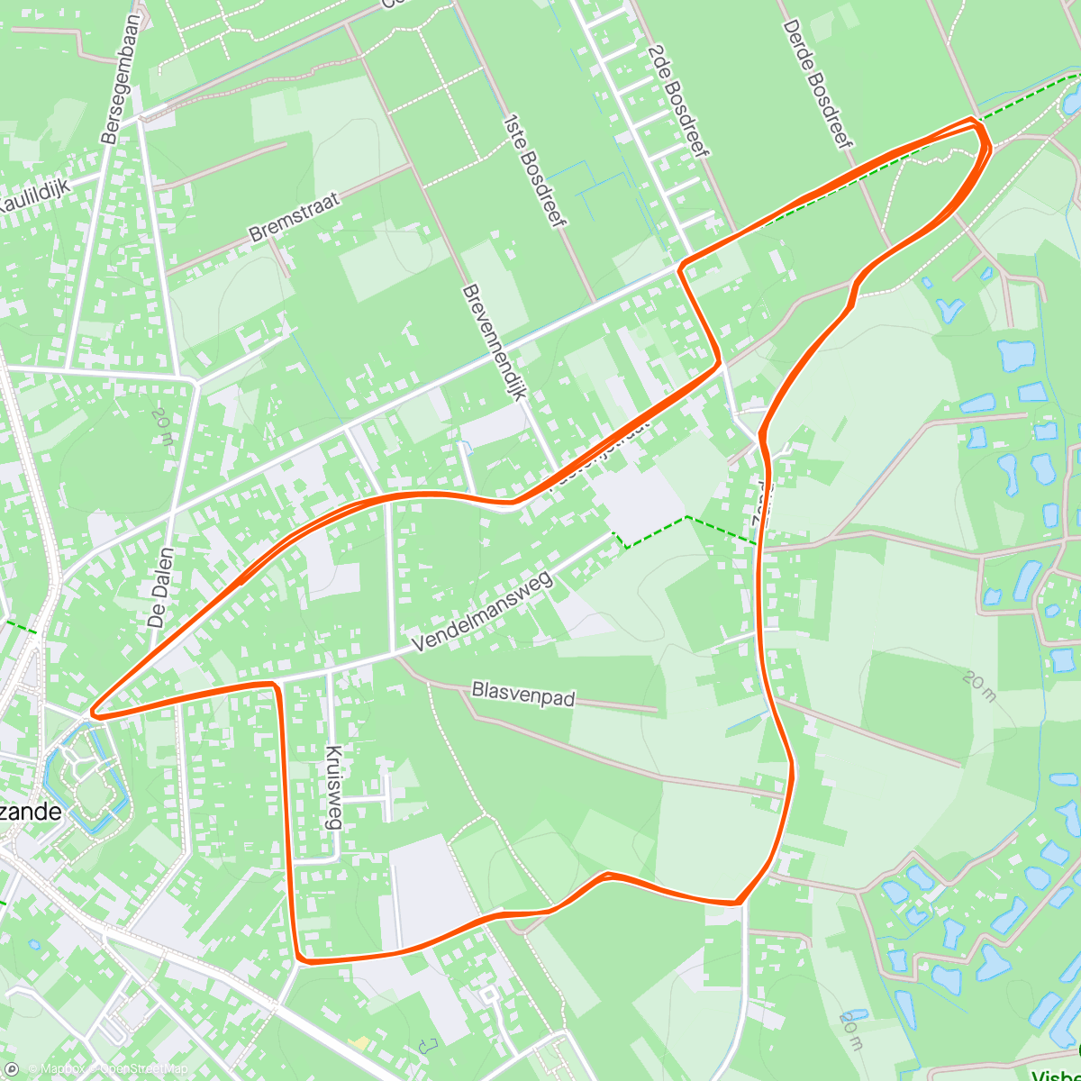 Map of the activity, Avondjogging Wechel
