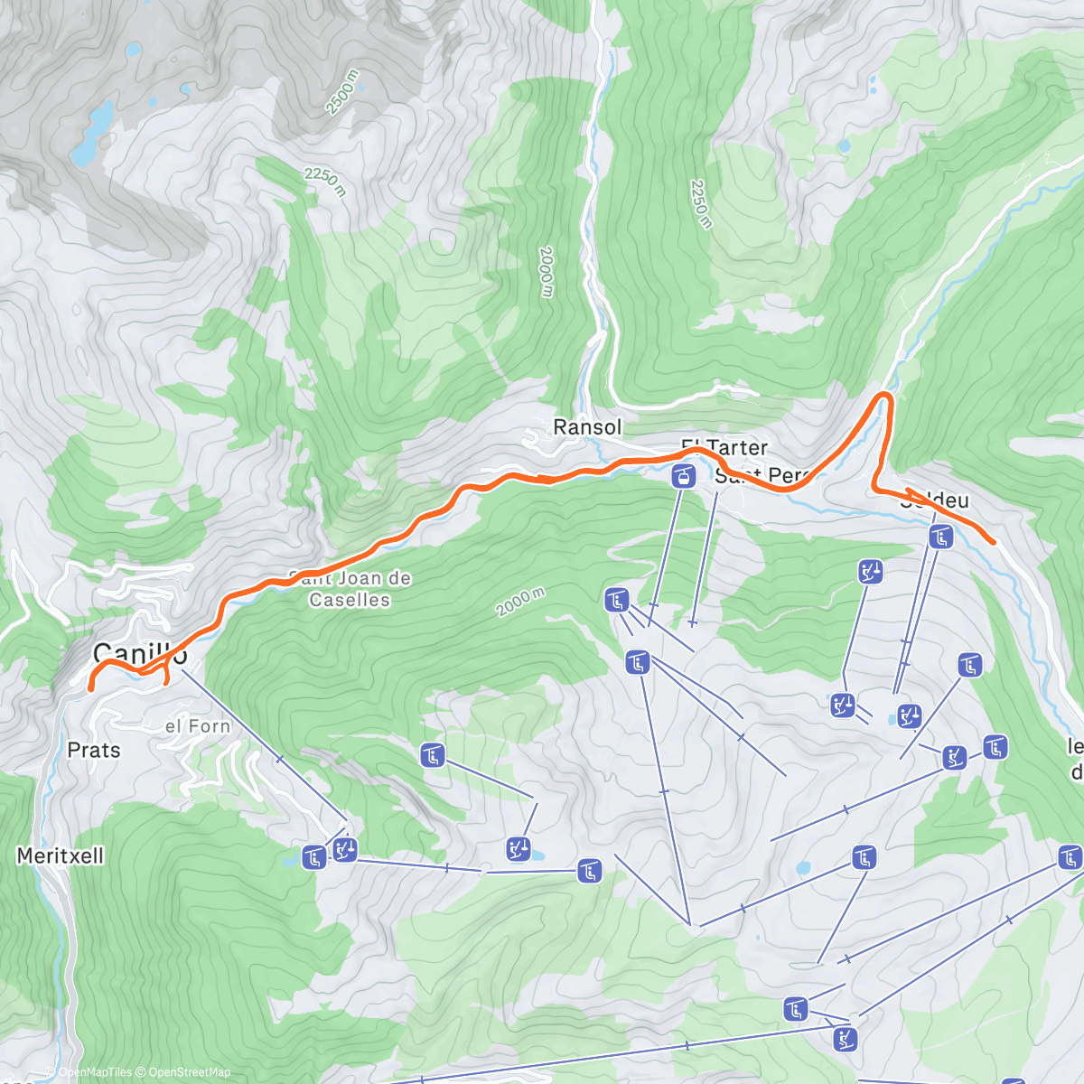 Peta aktivitas, Bicicleta a la hora del almuerzo